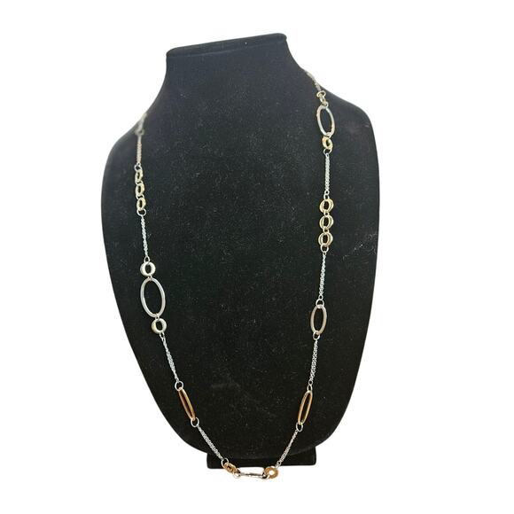 VTG Allure 40" Neckoace NEW  Silvertone Open Ovals 4 sizes Lobster Claw  Office - Picture 1 of 7